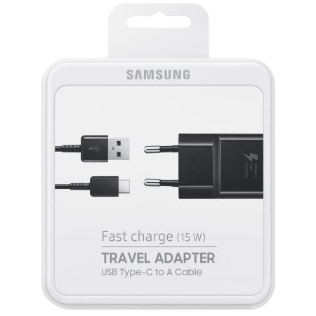 beddengoed Minst Bediening mogelijk Official Samsung Galaxy S8 Plus Charger & USB-C Cable - EU - Black