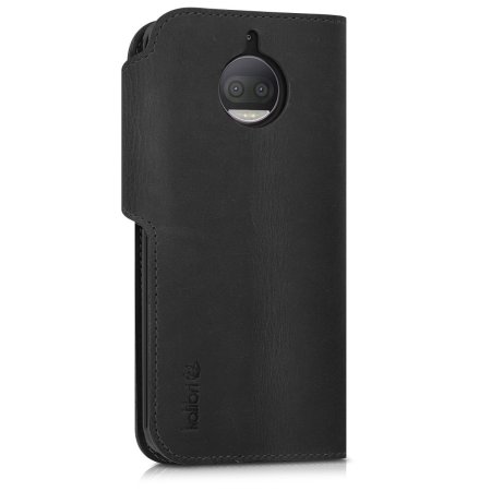 Motorola Moto G5S Plus Genuine Leather Wallet Case - Black
