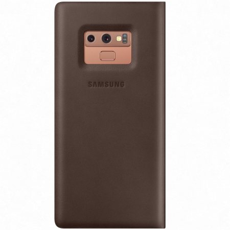 Official Samsung Galaxy Note 9 Leather Wallet Cover Case - Brown