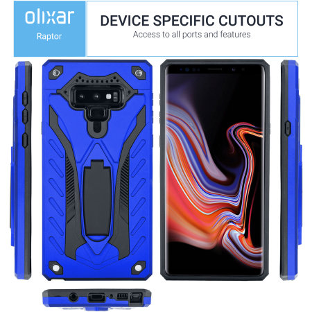 Olixar Raptor Samsung Galaxy Note 9 Tough Stand Case - Cobalt Blue