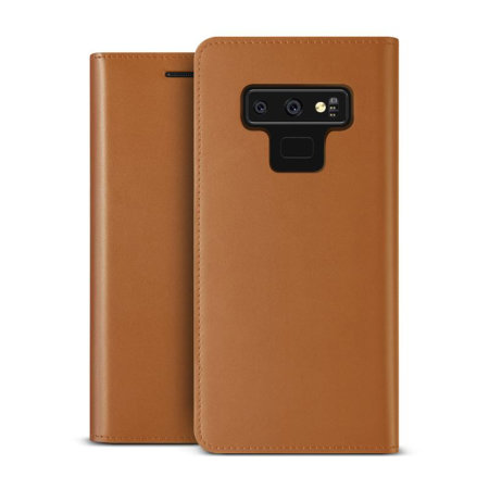 VRS Design Genuine Leather Diary Samsung Galaxy Note 9 Case - Brown