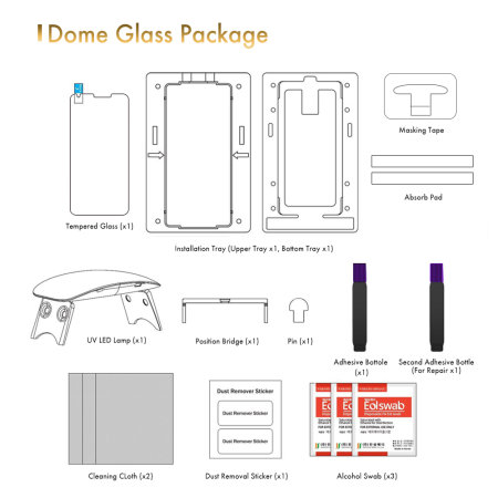 Whitestone Dome Glass heldekkende skjermbeskytter S9 Plus - 2 pakker