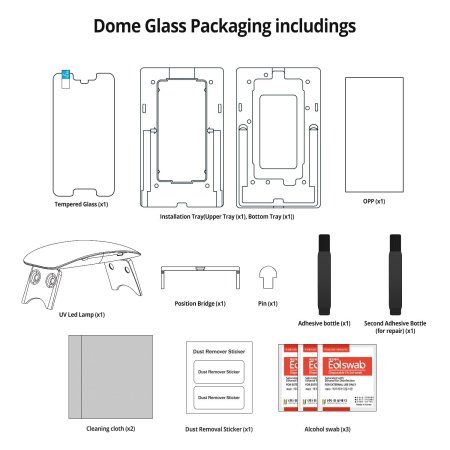 Protection d'écran Google Pixel 2XL Whitestone Dome Glass – Pack de 2