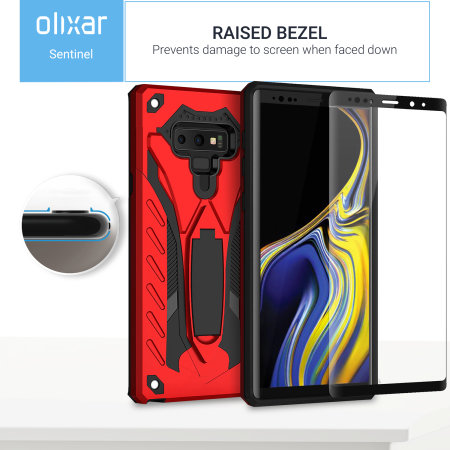Samsung Galaxy Note 9 Case and Screen Protector Olixar Raptor - Red