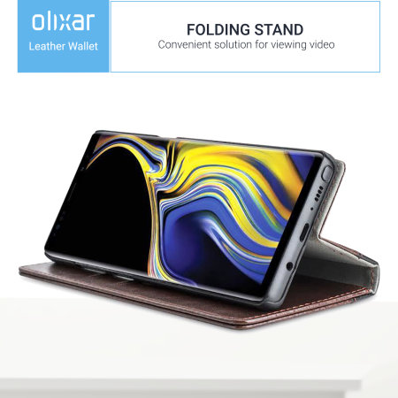 Samsung Galaxy Note 9 Flip Book Case Olixar XTome Leder-Stil