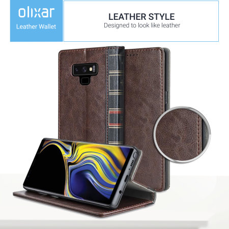 Samsung Galaxy Note 9 Flip Book Case Olixar XTome Leather-Style