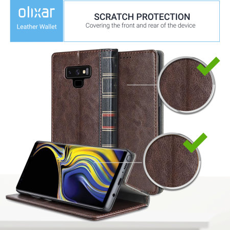 Samsung Galaxy Note 9 Flip Book Case Olixar XTome Leder-Stil