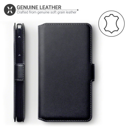Olixar Nokia 6.1 Genuine Leather Wallet Case - Black