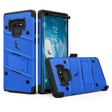 Zizo Bolt Samsung Galaxy Note 9 Tough Case & Screen Protector - Blue
