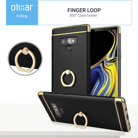 Coque Samsung Galaxy Note 9 Olixar X-Ring Finger Loop – Noire