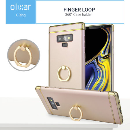 Coque Samsung Galaxy Note 9 Olixar X-Ring Finger Loop – Or