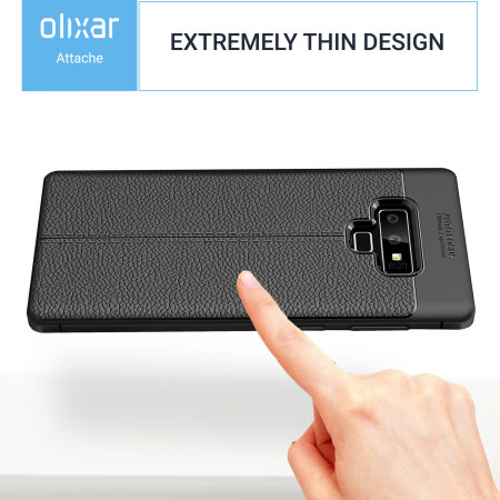 Olixar Attache Samsung Galaxy Note 9-deksel i lærimitasjon - Svart