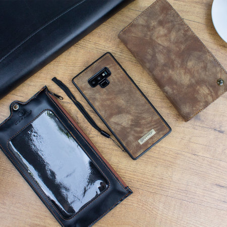 Housse Galaxy Note 9 Luxury portefeuille simili cuir 3-en-1 – Marron