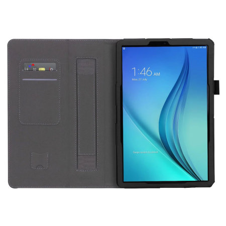 Olixar Leather-Style Samsung Galaxy Tab S4 Wallet Stand Case - Black