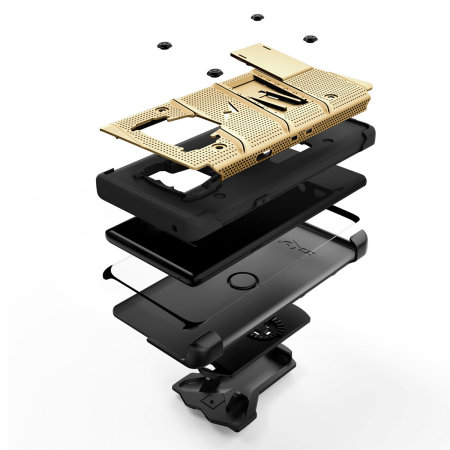 Coque Samsung Galaxy Note 9 Zizo Bolt Series avec clip ceinture – Or