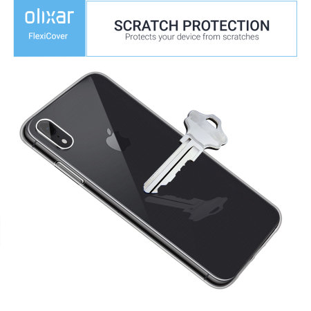 Coque iPhone XR Olixar FlexiCover protection complète en gel – Transp.