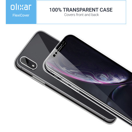 Olixar FlexiCover iPhone XR Complete Protection Case - Clear