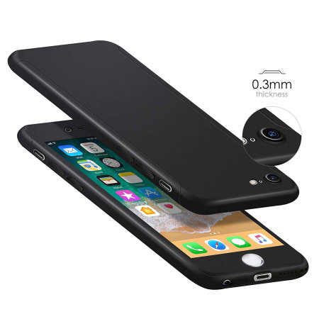 olixar x-trio full cover iphone 6s / 6 case & screen protector - black