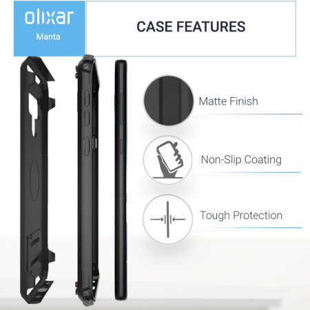 Samsung Galaxy Note 9 Case with Tempered Glass Olixar Manta - Black