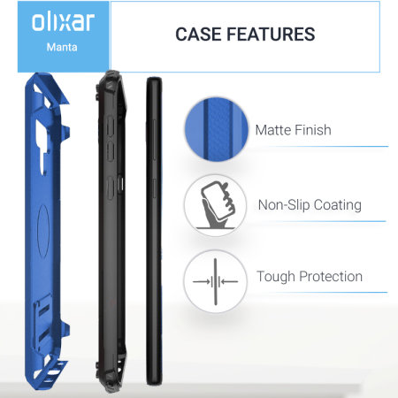 Samsung Galaxy Note 9 Case with Tempered Glass Olixar Manta - Blue