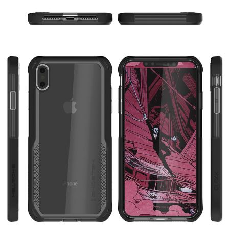 Coque iPhone XS Ghostek Cloak 4 – Coque robuste – Noir / transparent