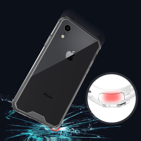 olixar exoshield iphone xr tough snap-on case - crystal clear