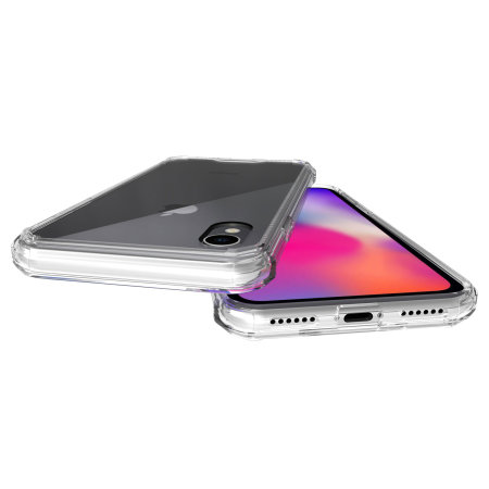 olixar exoshield iphone xr tough snap-on case - crystal clear