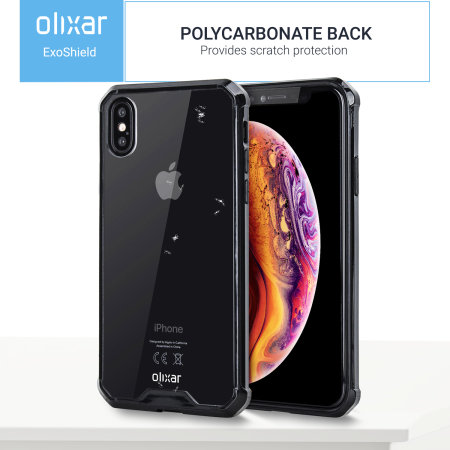 Funda iPhone XS Max Olixar ExoShield - Negra / Transparente