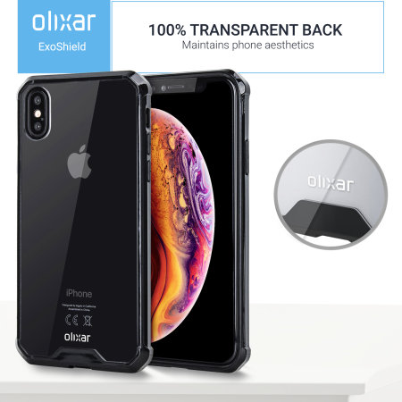 Coque iPhone XS Max Olixar ExoShield – Noire / transparente