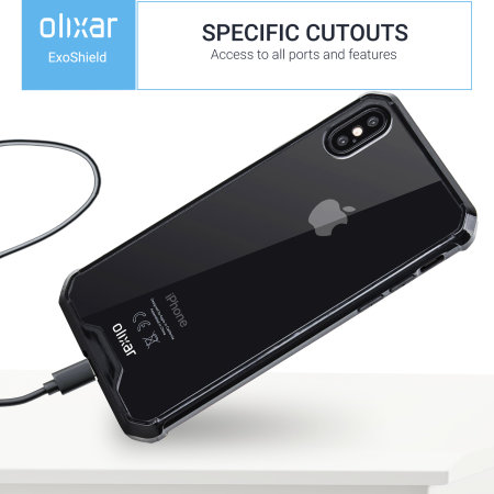 Olixar ExoShield iPhone XS Max Case - Zwart / Helder