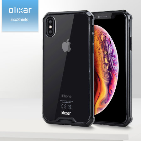 Coque iPhone XS Max Olixar ExoShield – Noire / transparente
