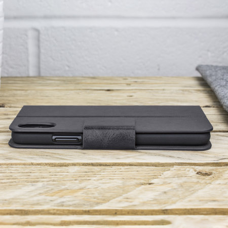 Olixar Leather-Style Apple iPhone XS Max Plånboksfodral - Svart