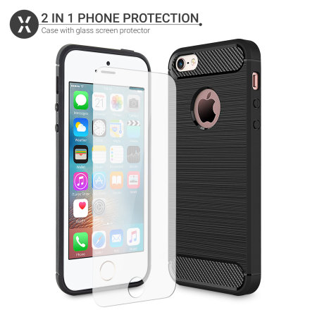 olixar sentinel iphone se case and glass screen protector