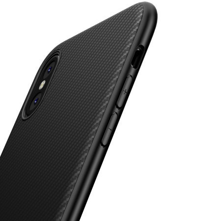 Olixar Carbon Fibre Apple iPhone XS Case - Black
