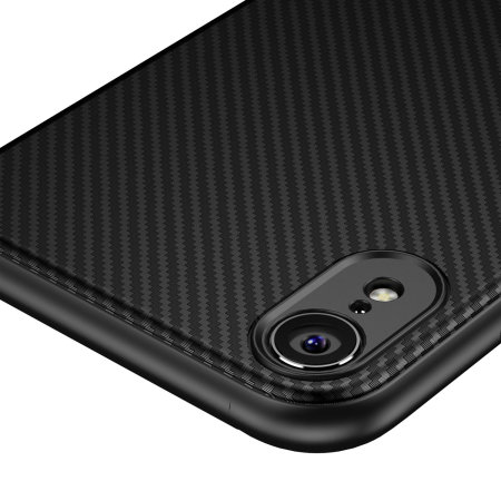 Olixar iPhone XR Carbon Fibre Case - Black