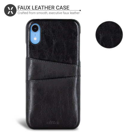 Olixar Farley iPhone XR Faux Leather Wallet Case - RFID Blocking