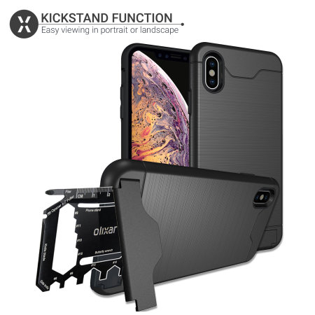 Coque iPhone XS Max Olixar X-Ranger Survival avec outils – Noire