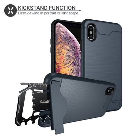 olixar x-ranger iphone xs max tough case - marine blue