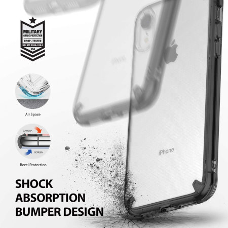 Coque iPhone XR Rearth Ringke Fusion Kit 3-en-1 – Noire fumée