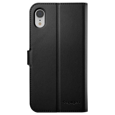 Spigen Slim Wallet S Faux Leather iPhone XR Case - Black