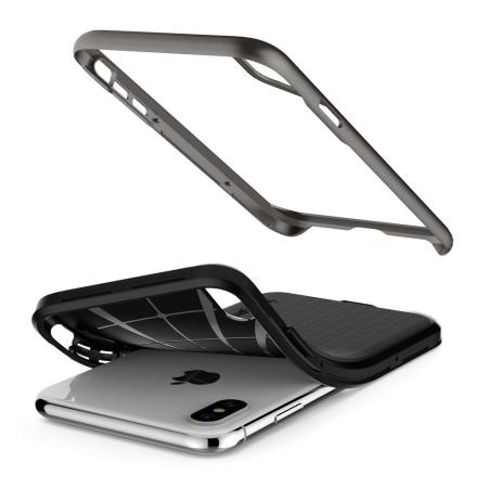 Funda iPhone XS Spigen Neo Hybrid - Gris metalizada