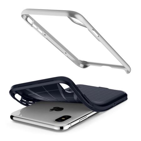 Spigen Neo Hybrid iPhone XS Deksel - Satin Silver