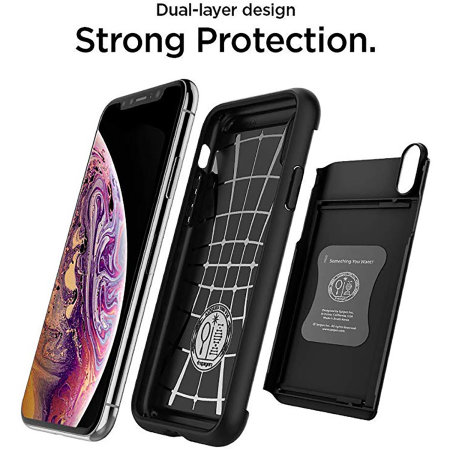 Coque iPhone XS Spigen Slim Armor CS robuste – Noir