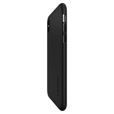 Spigen Thin Fit iPhone XS Case and Glass Screen Protector - Black