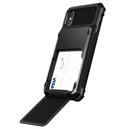 Funda iPhone XS VRS Design Damda Folder - Negro metalálico