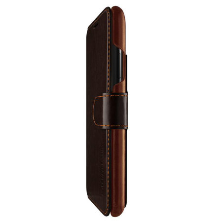VRS Design Dandy Leather-Style iPhone XS Plånboksfodral - Mörkbrun