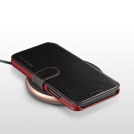 Housse iPhone XR VRS Design Dandy portefeuille simili cuir – Noir