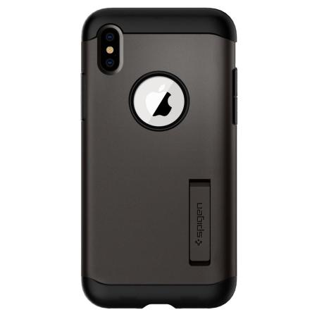 Spigen Slim Armor iPhone XS Max Hårt Skal - Gunmetal