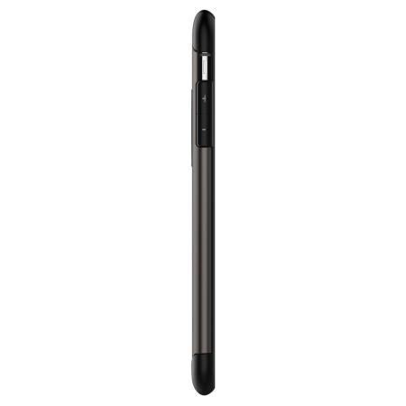 Coque iPhone XS Max Spigen Slim Armor – Robuste & béquille – Gunmetal