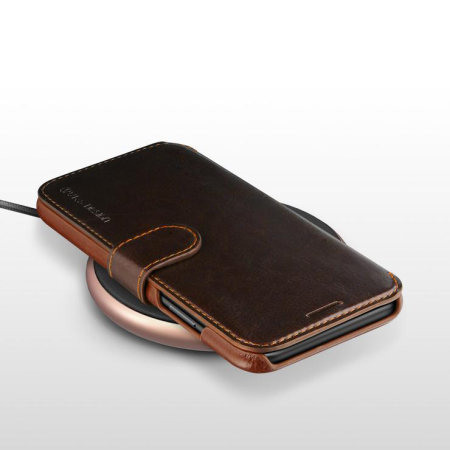 VRS Design Dandy Leather-Style iPhone XS Max Wallet Case - Dark Brown